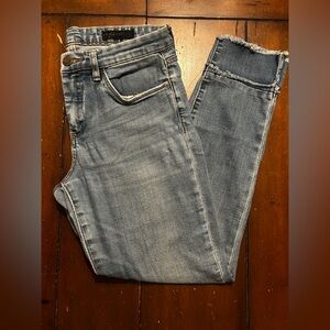 Blank NYC Light Blue Cropped Raw-Hem Jeans